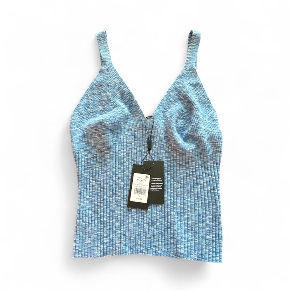 Rails Sky Top Blue Multi Space Dye cropped sweater XL NWT